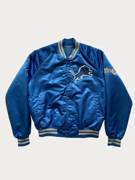 Detroit Lions Letterman Bomber Jacket - The Vintage Leather